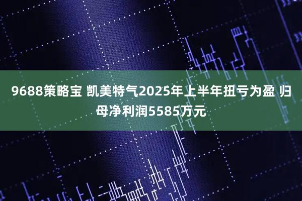 9688策略宝 凯美特气2025年上半年扭亏为盈 归母净利润5585万元